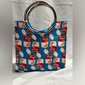 Blue and Red Soup Can Print Women's Bag